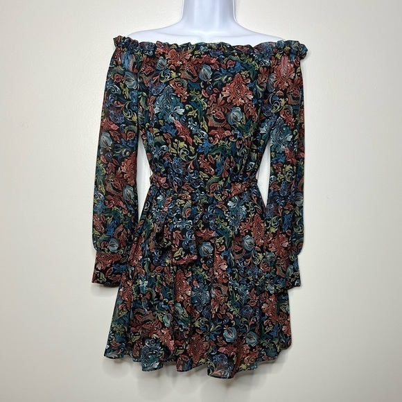 Sam Edelman Off the Shoulder Long Sleeve Floral Mini Dress - Picture 8 of 8